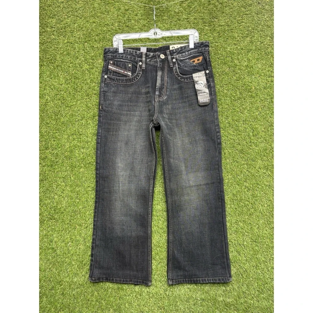 Diesel Jeans Mens 32 Bootcut Black Denim y2k Workwear Grunge Fits 32x26 NWT